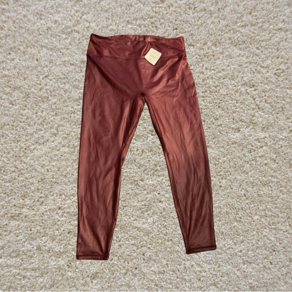 Fabletics Motion 365+ Burgundy Metallic Leggings